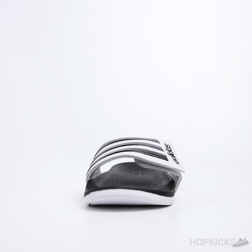 Adilette Core White Black Stripes Slides 